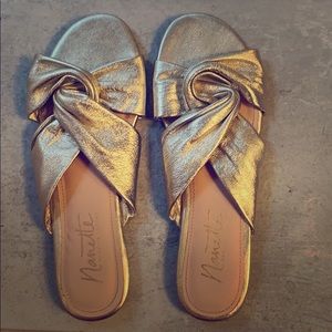 Nanette Lepore Vanda Leather Sandals Gold